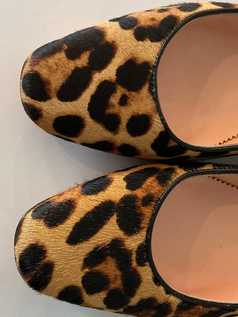 J.CREW Calf Hair Block Heel Pumps in Animal Print Black Tan Size 9.5 LIKE NEW